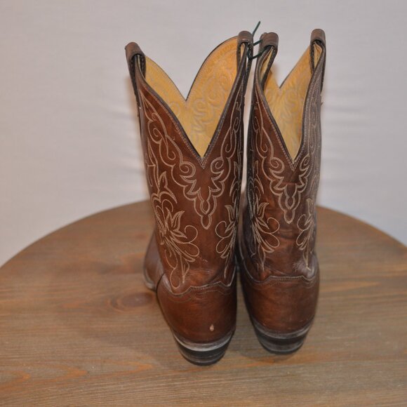 Justin Cowboy Boots Style 1651Brown Mens Size 9.5 D - Picture 3 of 7